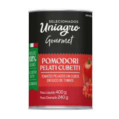 TOMATE PELADO EM CUBOS UNIAGRO LATA 240G