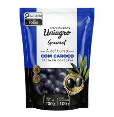 AZEITONA PRETA C/ CAROÇO DOY PACK 100G