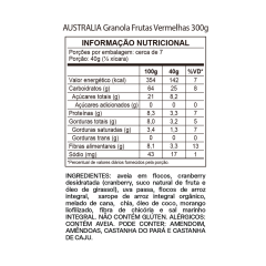 GRANOLA AUSTRALIAN FRUTAS VERM. 300G