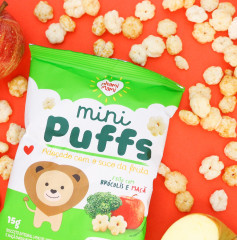 MINI PUFFS BRÓCOLIS E MAÇÃ 15G
