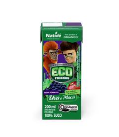 SUCO MISTO UVA E MACA ORG 200ML